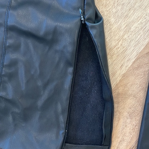 Zara Faux Leather Flare Pants with Zipper at hem in Black Size Medium - Picture 11 of 12